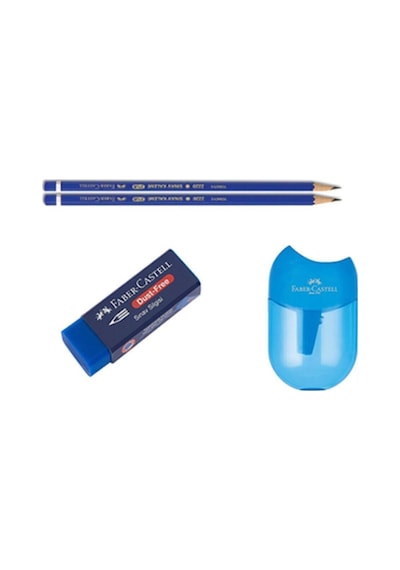 Faber Castell Sınav Kalemi Seti 2 Adet Kalem, Silgi Ve Kalemtraş Çok Renkli