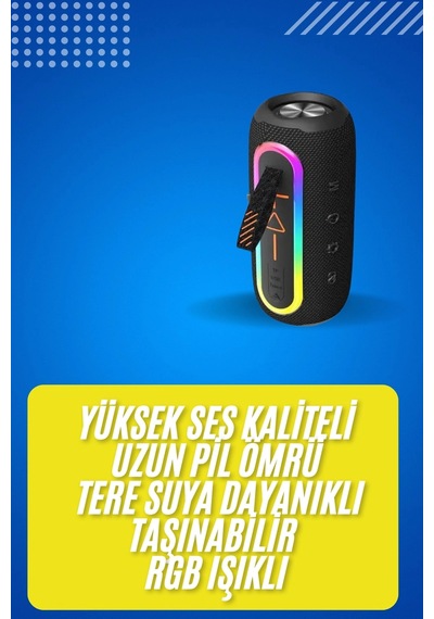 Hubrendy Tekno Bluetooth Hoparlör Usb Şarjlı Uzun Pil Ömrü Android Ve İos Uyumlu Renkli Yeni Nesil