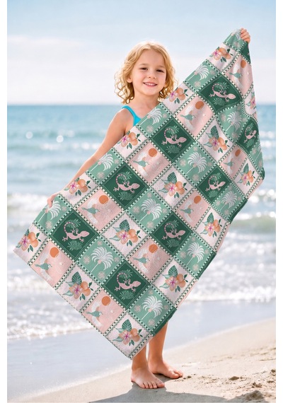 Tropikal Palmiye Kuş Figürlü Plaj Havlusu - Bohem Yeşil Pembe Marine Hızlı Kuruyan Mikrofiber Havlu Berrak Kıyısı Tropikal Palmiye Kuş Figürlü Plaj Havlusu - Bohem Yeşil Pembe Marine Hızlı Kuruyan Mikrofiber Havlu Berrak Kıyısı