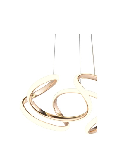Ld 016 Topsuz Model Gold 3 Renkli Salon Ve Oturma Odası İçin İdeal Alüminyum Avize, 35x70 Gold