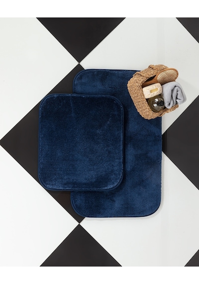 Madame Coco Carol Banyo Paspası 1kbapa05152'li Küçük Boy Set-indigo Indigo Mavi