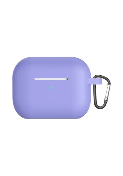 Koodmax Apple Uyumlu AirPods Pro 2. Nesil Silikon Kılıf + Metal Kopça - Mor