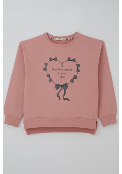 Breeze Kız Çocuk Sweatshirt Simli Kurdeleli Kalp Baskılı 9-14 Yaş, Gülkurusu Gül Kurusu Breeze Kız Çocuk Sweatshirt Simli Kurdeleli Kalp Baskılı 9-14 Yaş, Gülkurusu Gül Kurusu