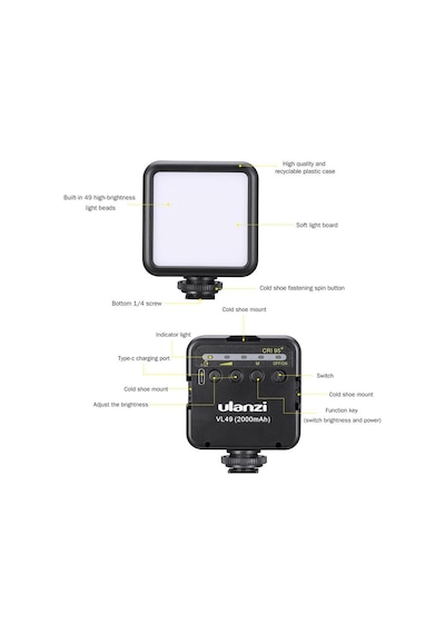 Ulanzi Vl49 Mini Led Vlogger Youtuber Işık