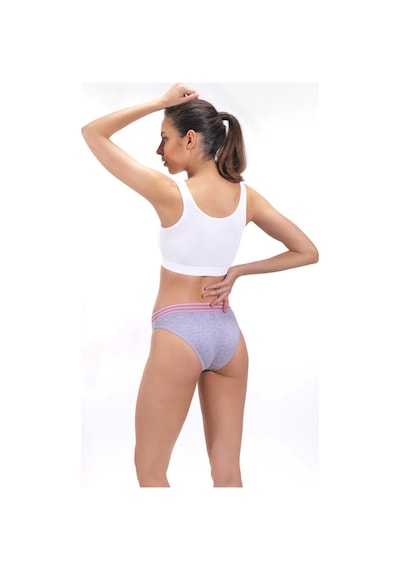 Cottonhill Gri Renk Spor Kesim %90 Pamuklu Kadın Bikini Külot Gri