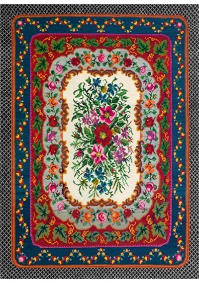 Çam Halı Gloria Td733 Multi Karabağ Desen Dokuma Saçaklı Kilim