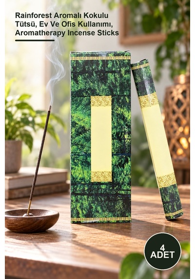 4 Adet Tütsü Çubukları Rainforest Aromalı Kokulu Tütsü, Ev Ve Ofis Kullanımı, Aromatherapy Incense Sticks