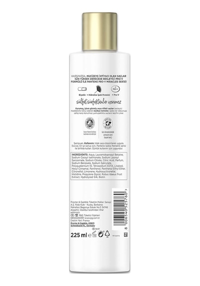 Pantene PRO-V İpeksi Parlaklık Sülfatsız Şampuan 225 ML