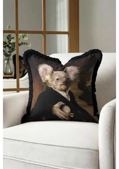 Avangart Portre Lüx Saçaklı Yastık Kılıfı-koala Figür Siyah Vintage Modern Püsküllü Kırlent Kılıfı Toprak Ada Yeşili Avangart Portre Lüx Saçaklı Yastık Kılıfı-koala Figür Siyah Vintage Modern Püsküllü Kırlent Kılıfı Toprak Ada Yeşili