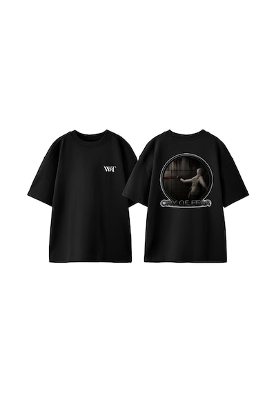Thewert Simon Henriksson 5 Tasarım Sırt Baskılı Pamuk Siyah Oversize T-shirt