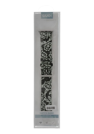 Newface - 921 - Apple Watch 38mm Creeper Desenli Kordon - Edntrend - - Siyah