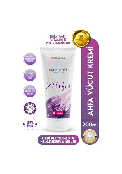 Doğal Ahfa Vücut Nemlendirici Ve Bakım Kremi Tam Koruma Sağlar 200 Ml