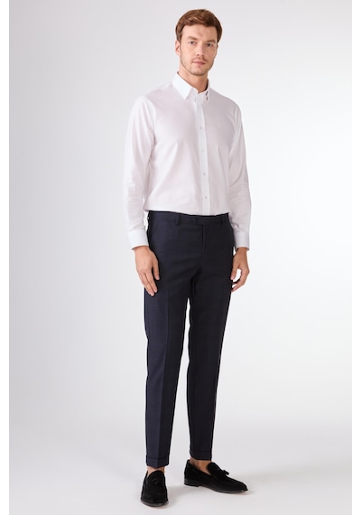 Dufy K.lacivert Balıksırtı Erkek Takım Elbise - Slim Fit Lacivert