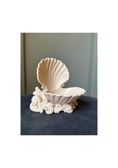 Dekoratif İstiridye Şeklinde Takı Organizeri 12x12cm Bej Bej