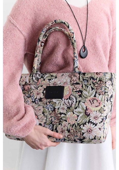Manuka Jakar Desenli Tote Çanta Pudra Aw25cnt00018-68 Pudra