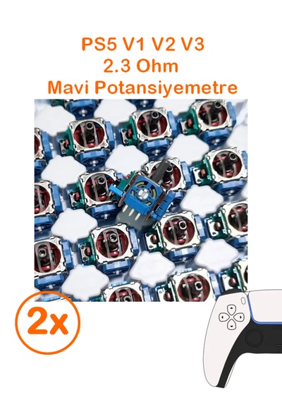 2 Adet Ps5 Analog Motoru Tüm Kollar İle Uyumlu Mavi Renk 2.3k Ohm