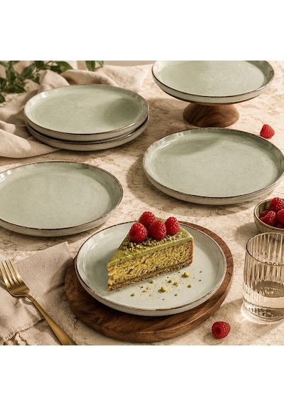 Moderna 6 Parça 19 Cm Düz Tabak Yeşil