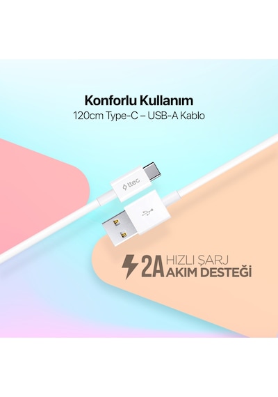Ttec Type-C Şarj Kablosu  Beyaz
