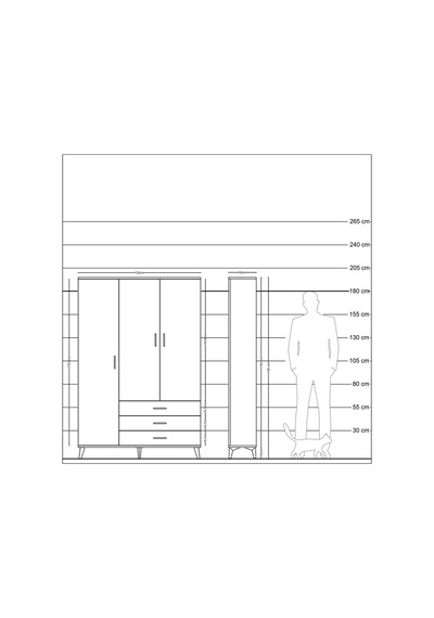 Arges Dolap 6 Raflı 3 Çekmeceli Tek Askılı 132x30x195 Çam-ant... Çam Arges Dolap 6 Raflı 3 Çekmeceli Tek Askılı 132x30x195 Çam-ant... Çam