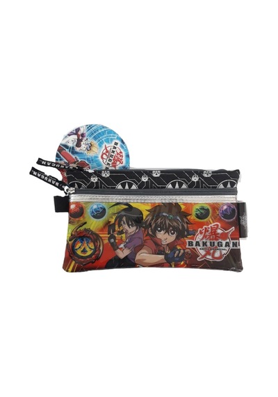 Bakugan Kalem Çanta Kalemlik Çift Gözlü Desenli