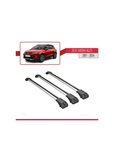 Seat Arona Kj7 2017 Ve Sonrası İle Uyumlu Ace-1 Ara Atkı Tavan Barı Gri 3 Adet Bar