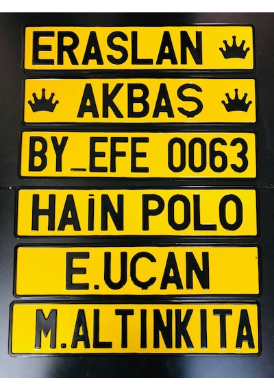 Sarı Dekor Plaka, Süs Plaka, Cam Önü Plaka