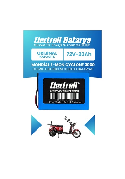 Mondial E-mon Cyclone 3000 Uyumlu Batarya Orijinal Kapasite Lifepo4 72v 20ah Elektrikli Motosiklet Bataryası
