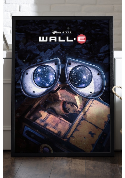 Wall E Siyah Ahşap Çerçeveli Poster, Dekoratif Film Duvar Tablosu