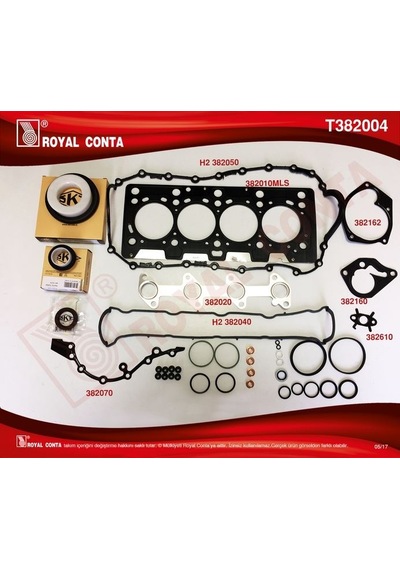 Royal T382004 - Motor Takım Conta Skt Keçeli/sub.lastikli Clıo-m