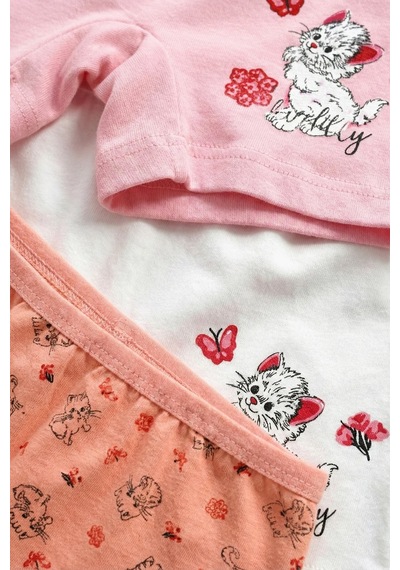 Öts Kız Çocuk 3 Lü Pamuklu Boxer Baskılı Ekstra Konforlu Kalıp 8308-3 Renkli