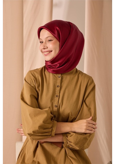 Silk Home Düz Shiny Eşarp 75006-74 kırmızı