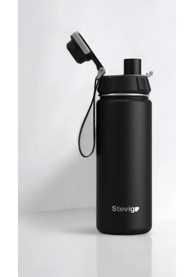 Stevig St-207 1 Hand Leak-proof Sızdırmaz Çelik Termos 500ml Black Siyah