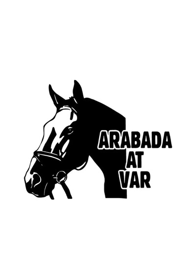 Arabada At Var Oto Özel Yeni Sticker Siyah 30 X 24 Cm