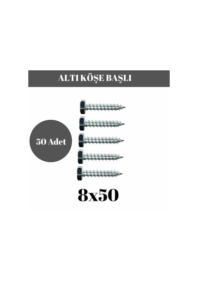 Trifon Vida 8x50 Mm Altı Köşe Anahtar Başlı Vida 50'li Paket 8 x 50 MM