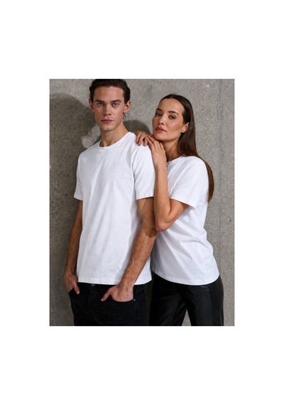 Butik İstanbul Unisex Kısa Kollu Bisiklet Yaka Basic Viskon Bluz Beyaz