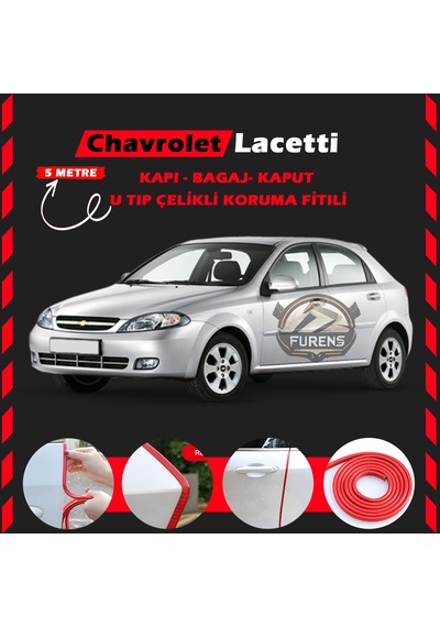 Chavrolet Lacetti Oto Araç Kapı Koruma Fitili 5 Metre Parlak Kırmızı Renk