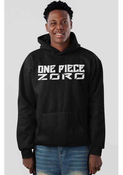 Sevbano Roronoa Zoro One Piece Anime Sırt Baskılı Unisex Oversize Penye H Siyah
