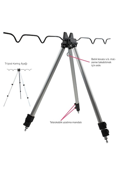 Tripod Kamış Ayağı Kamış Tutucu Sehpa Dörtlü 001