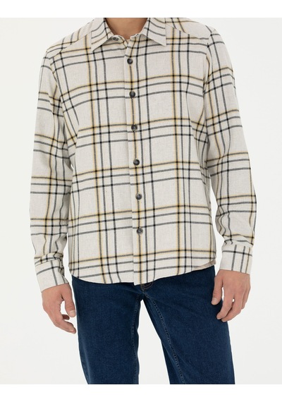 Pierre Cardin Erkek Bej Gömlek Desenli 50276542-vr011