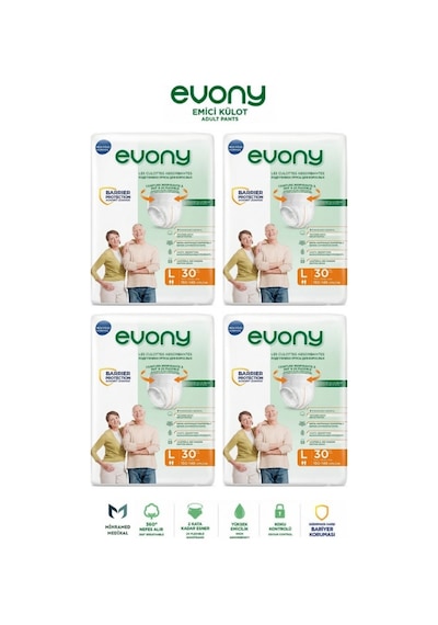 Evony 5.5 Damla Emici Külot Büyük Boy L 30'Lu x 4 120 Adet
