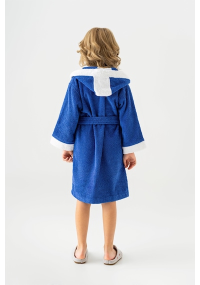 Soley Pueri %100 Pamuklu Unisex Çocuk Bornozu Saks Mavi