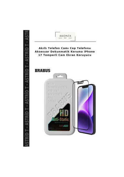 Akıllı Telefon Camı Cep Telefonu Aksesuar Dokunmatik KorumaApple iPhone Uyumlu 17 Temperli Cam Ekran Koruyucu