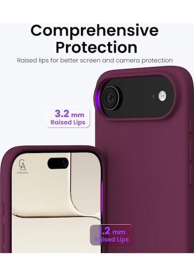 Apple Uyumlu iPhone 17 Air Içi Kadife Lansman Kılıf Ve 5d Tam Kaplayan Cam Ekran Koruyucu Koyu Mor