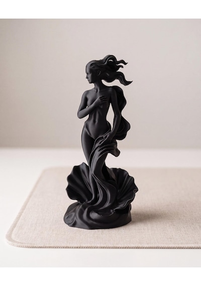Venüs Heykeli Afrodit Mitolojik Biblo Modern Tasarım Mat Siyah 15 Cm Masa & Kitaplık Süsü Sanatseverlere Ev Hediyesi 15cm