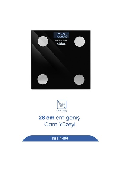 Sbs-4466 Akıllı Bluetooth Baskül Vücut Yağ &amp Bmı Ölçer, Mobil Uygulamalı