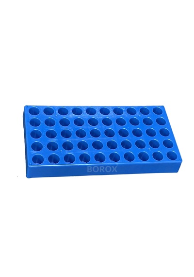 Borox Vial Standı 4 Ml Vialler İçin - 50 Delikli - Mavi - Tüplük