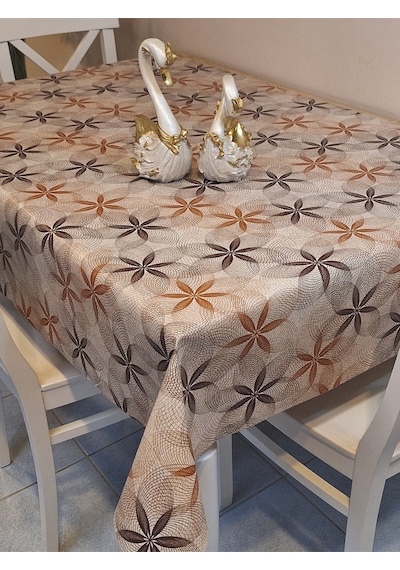 Elyaflı Pvc Muşamba - Desenli Silinebilir Masa Örtüsü Gri Mrl110 140 X 240