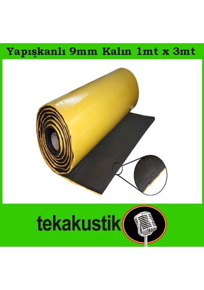 Oto Ses Yalıtım Flexi Kauçuk Sünger Yapışkanlı 9Mm 1Mt X 3Mt