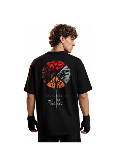 Brz Collectıon Brz Collection Unisex Oversize Game Of Thrones T-shirt Siyah