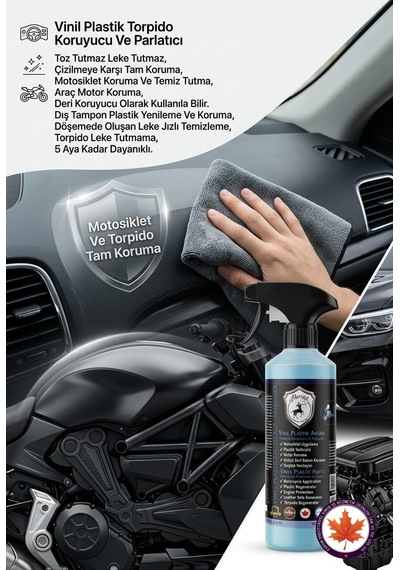 Abrias Vinil Plastik Aksam Tropido Koruyucu Ve Parlatıcı Pro 500ml + Süper Lazer Kesim Bez 1 Adet